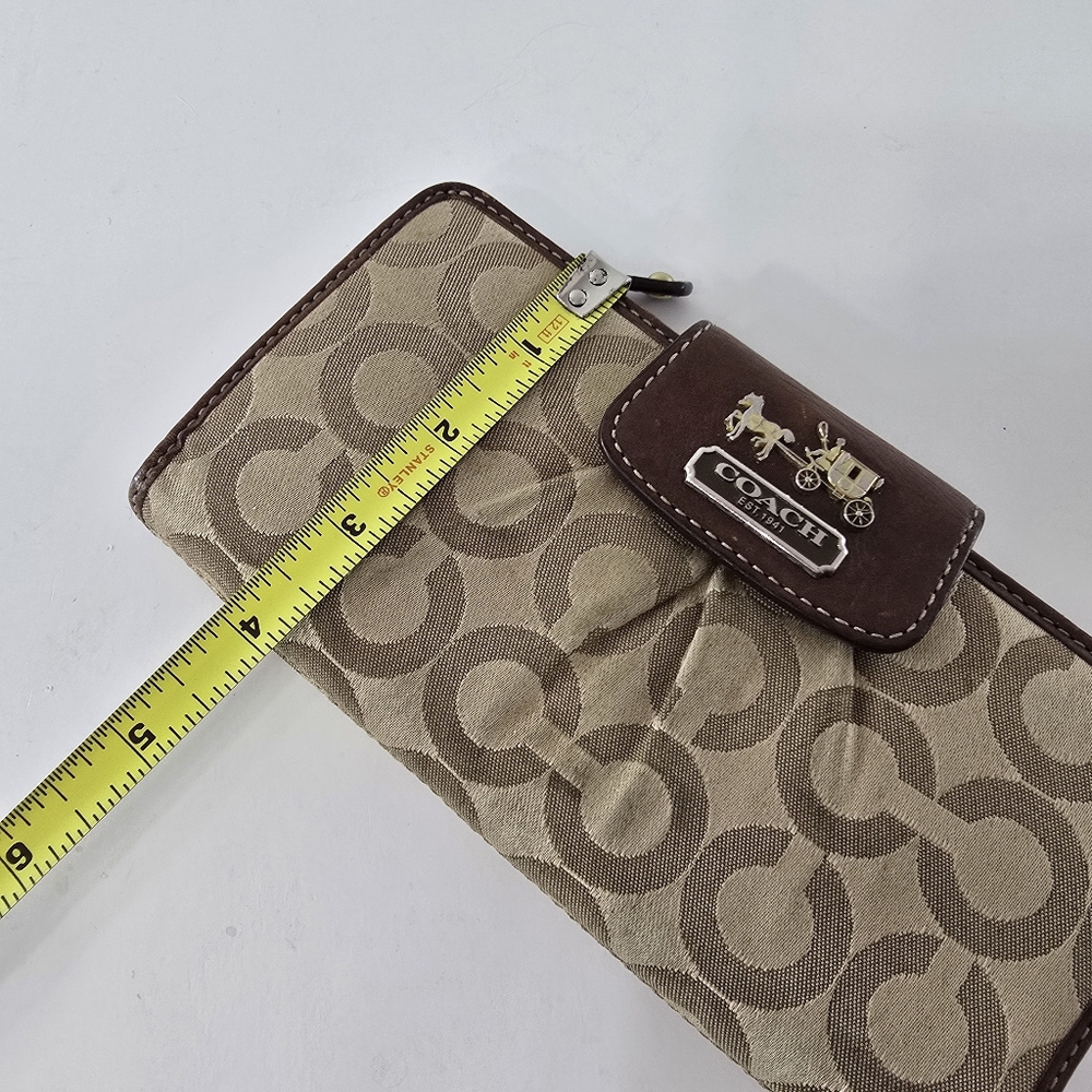Coach Madison Op Art Optic Carriage Leather Wallet CC Checkbook Clutch Snap Y2k - Picture 10 of 11